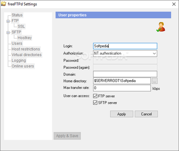 freeFTPd screenshot 5