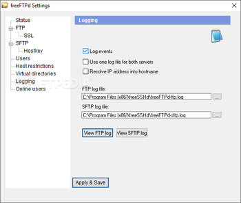 freeFTPd screenshot 8