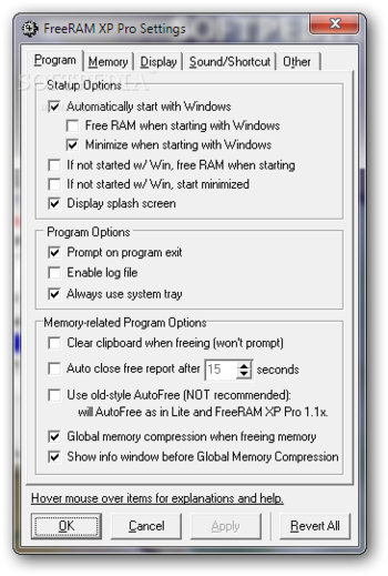 FreeRAM XP Pro screenshot 4
