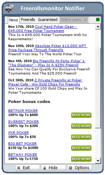 Freerollsmonitor Tournament Notifier screenshot