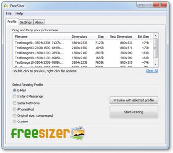 FreeSizer Portable screenshot
