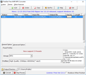 FreeStar AMR MP3 Converter screenshot