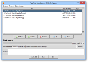 FreeStar Burner-DVD Software screenshot