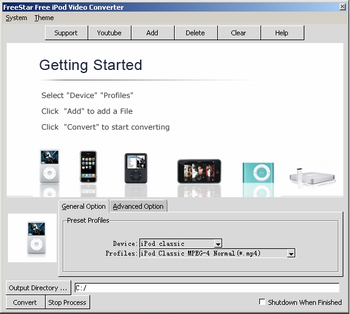FreeStar Free iPod Video Converter screenshot