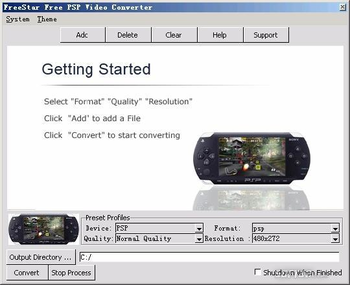 FreeStar Free PSP Video Converter Freeware screenshot 3