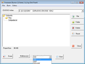 Freeware Burner screenshot