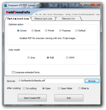 Freeware HTI PDF Creator screenshot