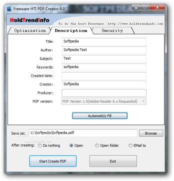 Freeware HTI PDF Creator screenshot 2
