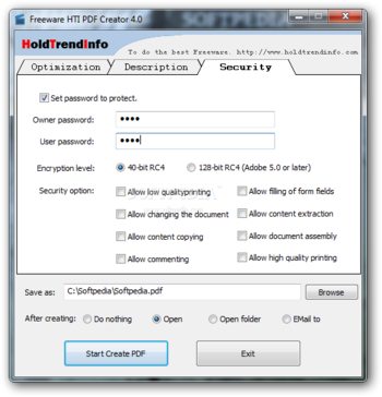 Freeware HTI PDF Creator screenshot 3