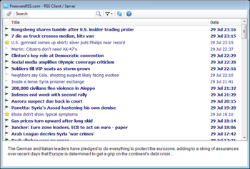 FreewareRSS RSS Client and Server screenshot