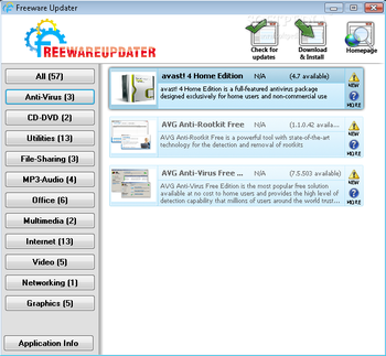 FreewareUpdater screenshot
