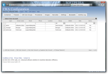 Freezer Web Access screenshot 13