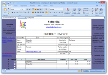 Freight Invoice Template screenshot