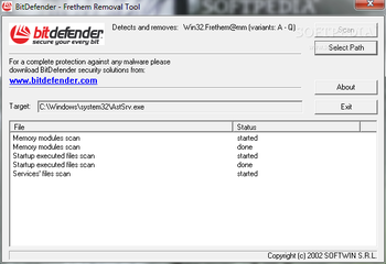 Frethem Removal Tool screenshot
