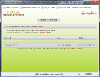 FRoSP Internet Explorer Toolbar screenshot 2