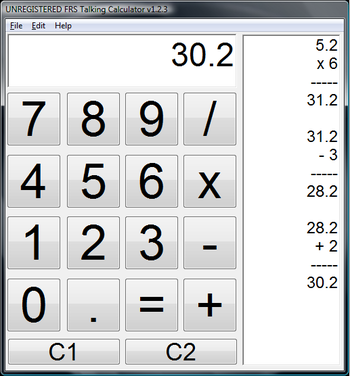 FRS Talking Calculator screenshot