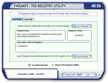 FSX Registry Utility screenshot