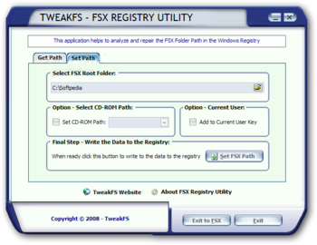FSX Registry Utility screenshot 2