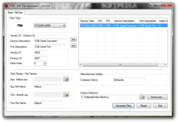 FTDI - INF File Generator screenshot