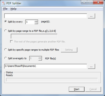 ftosoft PDF Splitter screenshot