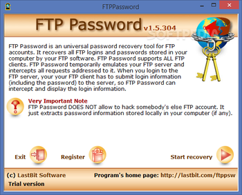 FTP Password screenshot