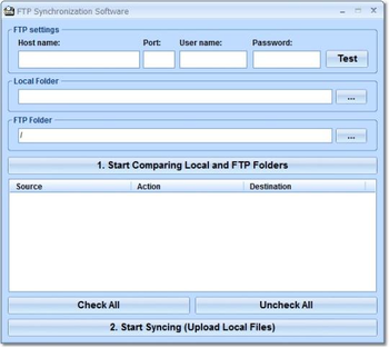FTP Synchronization Software screenshot