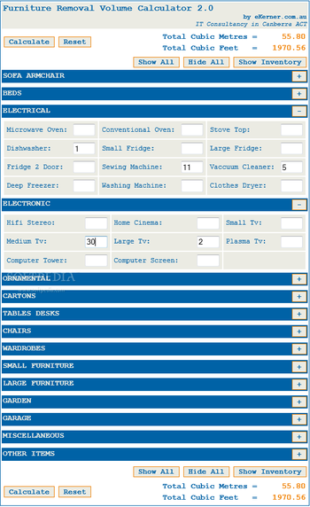 Furniture Removal Volume Calculator screenshot 3