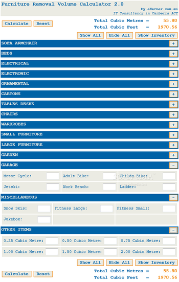 Furniture Removal Volume Calculator screenshot 8