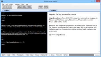 Fusion HTML Editor screenshot