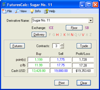 FuturesCalc screenshot
