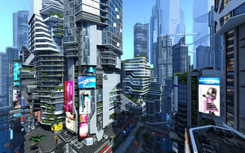 Futuristic City 3D Screensaver and Live Wallpaper screenshot