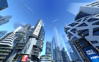 Futuristic City 3D Screensaver and Live Wallpaper screenshot 2