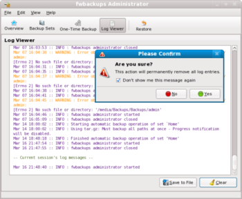 Fwbackups screenshot