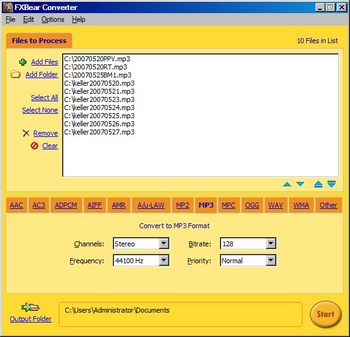FXBear WMA MP3 OGG AAC Audio Converter screenshot 2