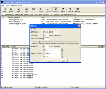 FXstyle Email Address Spider screenshot 2