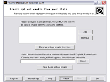 FXstyle Mailing List Remover screenshot 3