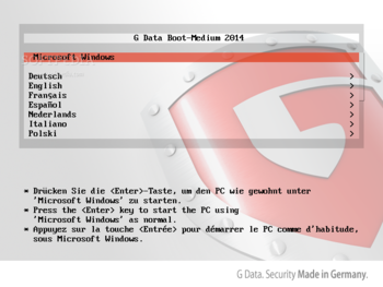 G Data Boot-Medium screenshot