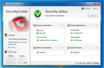 G Data InternetSecurity screenshot