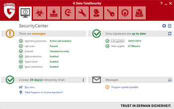 G DATA TotalSecurity screenshot