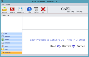 Gael OST to PST Converter screenshot