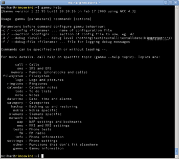 Gammu screenshot 2