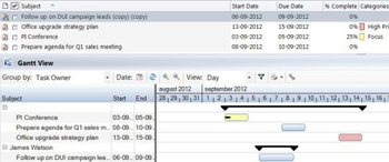 Gantt for Outlook screenshot