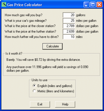 Gas Price Calculator screenshot 2