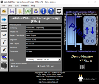 Gasketed Plate Heat Exchanger Design screenshot