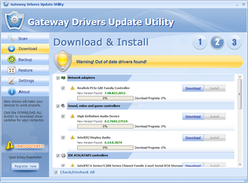 Gateway Drivers Update Utility screenshot 2