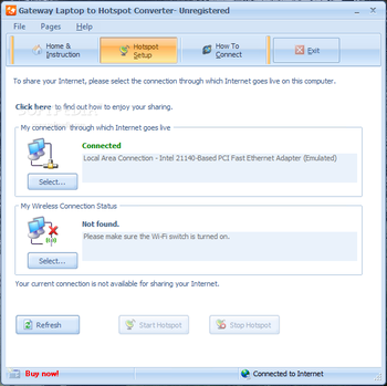 Gateway Laptop to Hotspot Converter screenshot 2