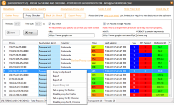 GatherProxy screenshot