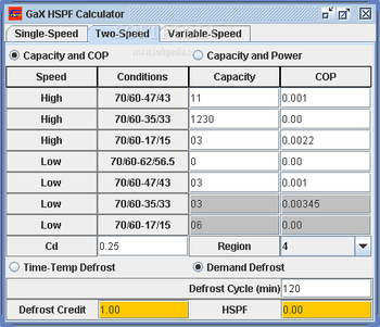 GaX HSPF Calculator screenshot 2