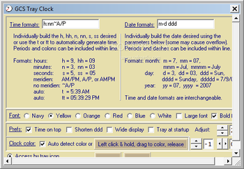 GCS TrayClock screenshot