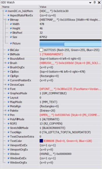 GDI Watch Add-In for Visual Studio 2005 screenshot 2